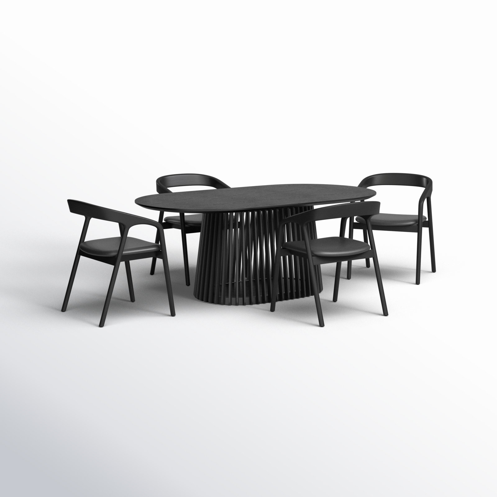 Brysa 5 - Piece Extendable Dining Set, Black, Black