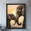 Art encadré noir «A Mother's Love: Mother and Baby Elephant Wall Art Realism», impressions encadrées-2136569174