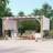 Sunjoy Crompton Outdoor Pergola 12 x 14 ft. with Adjustable Sun Shade Canopy for Backyard and Garden Shade, Patio Modern White Steel Frame Grape Trellis Pergolas