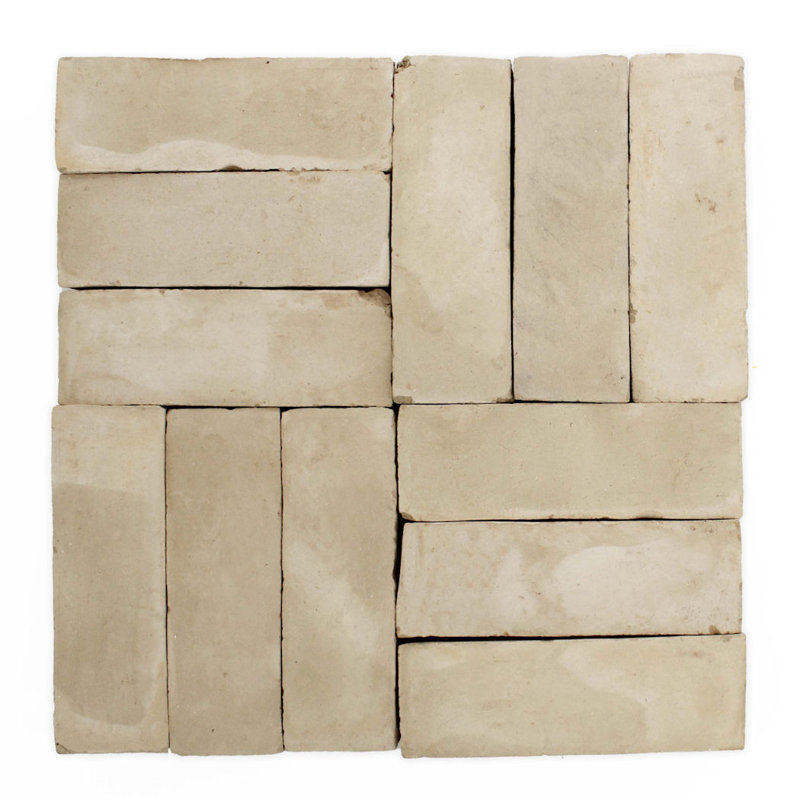 Moroccan Bejmat 5-1/2" x 1-3/4" Wall & Floor Tile, Natural Unglazed