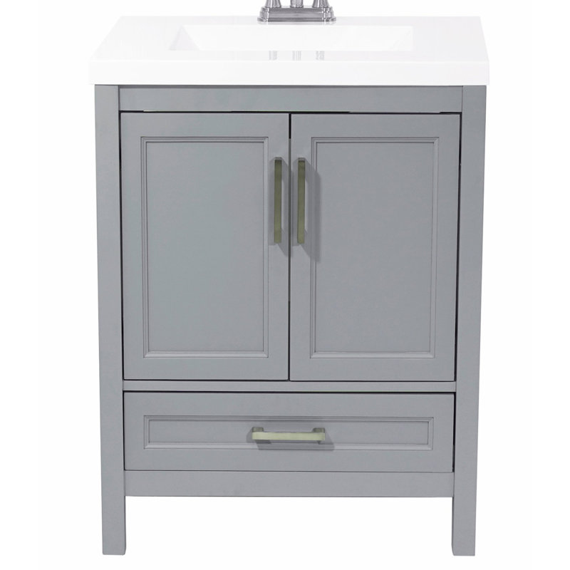 Ensemble de meuble-lavabo simple 25 po Salerno, Gris
