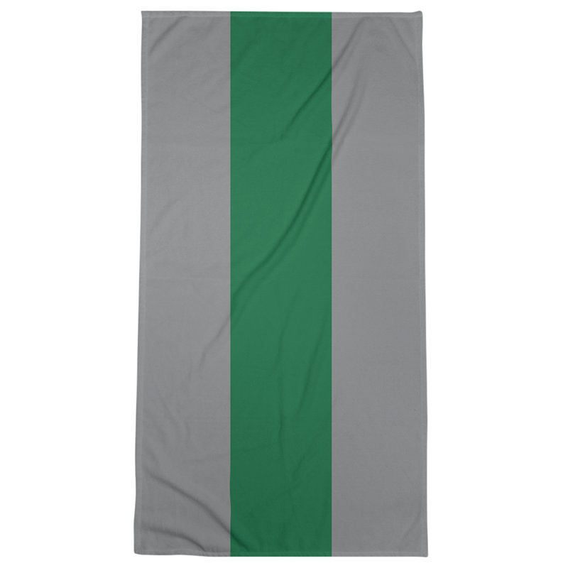 Cotton Blend Beach Towel, Silver/Green