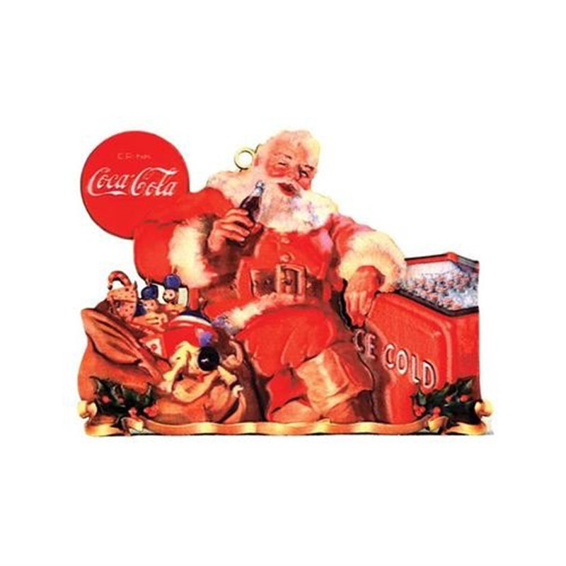 Ornement figurine suspendu père noël assoiffé, Rouge / blanc