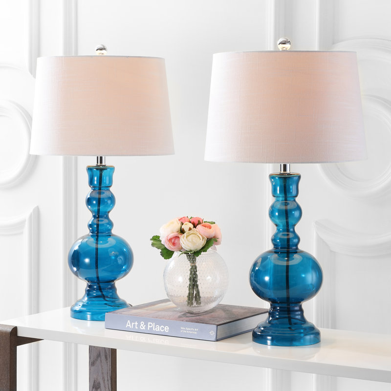 Keesler Glass Table Lamp, Night Blue