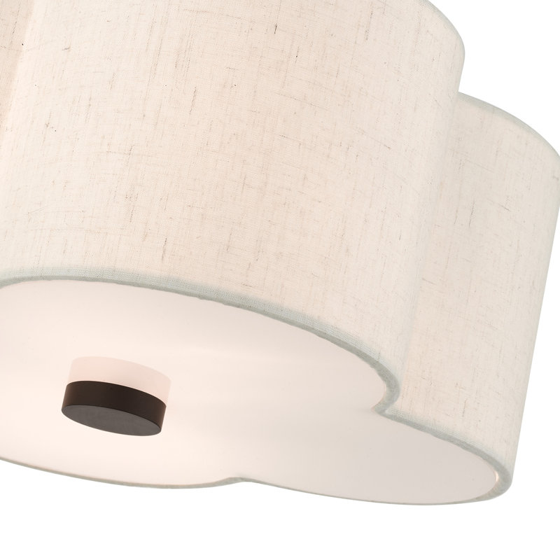 Plafonnier semi-encastré 2 lumières Swarthout, Bronze anglais, H 8,5 po x l 13 po x P 13 po