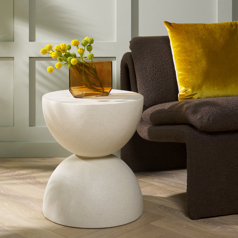 Sijka Hourglass Accent Table, White