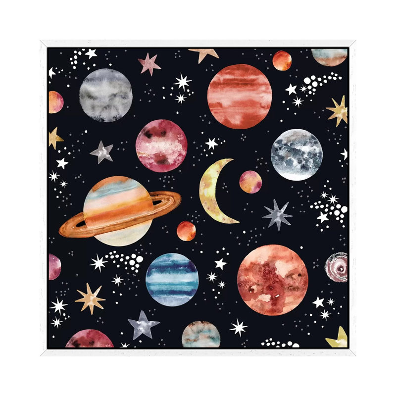 Planets by Sara Berrenson - Print on Canvas, White Framed, 45.72 cm H x 45.72 cm W