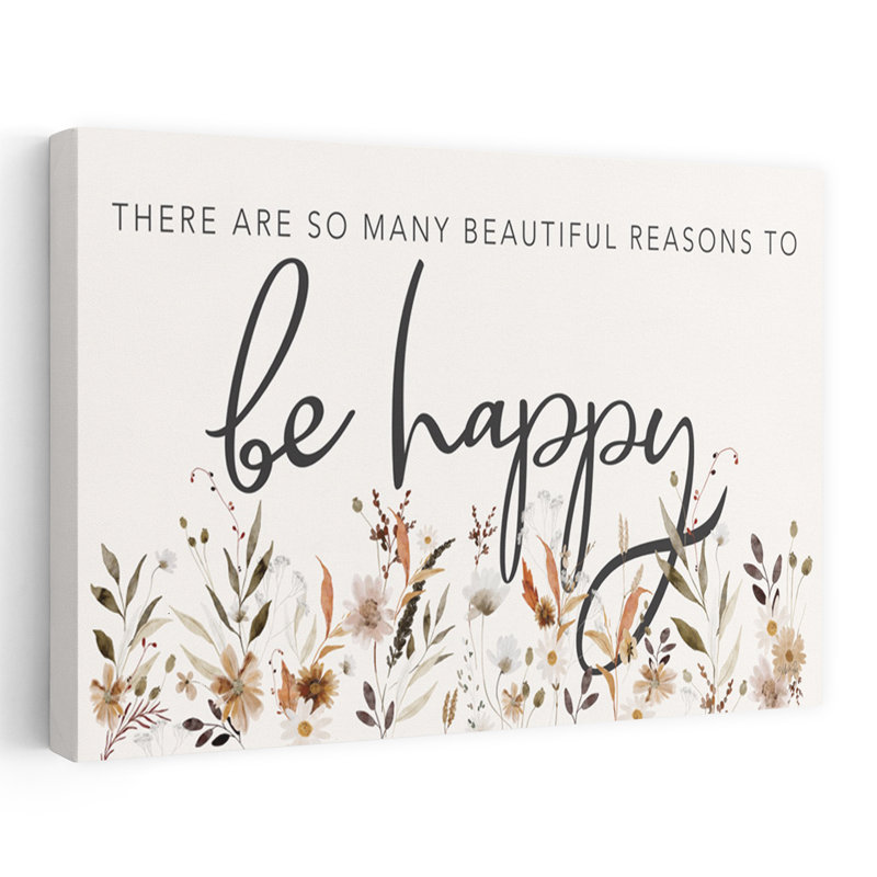 «Be Happy», art floral contemporain, H 16 po x l 24 po