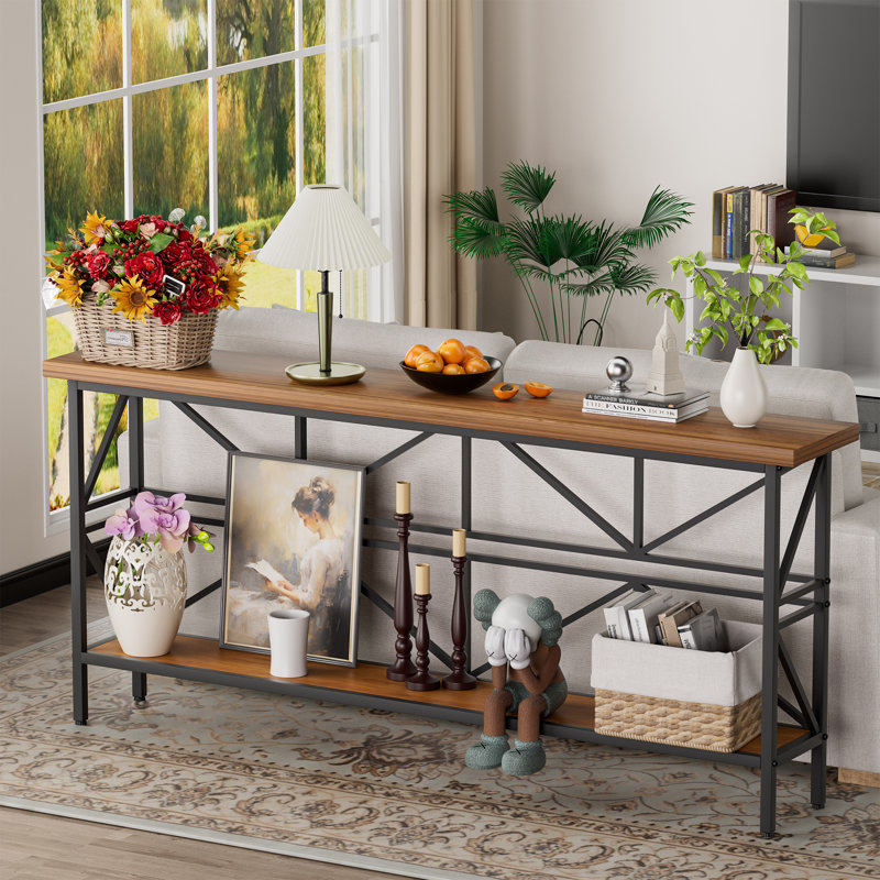 Console Console, l 11,8 po, Marron clair, H 31,3 po x l 70,9 po x P 11,8 po