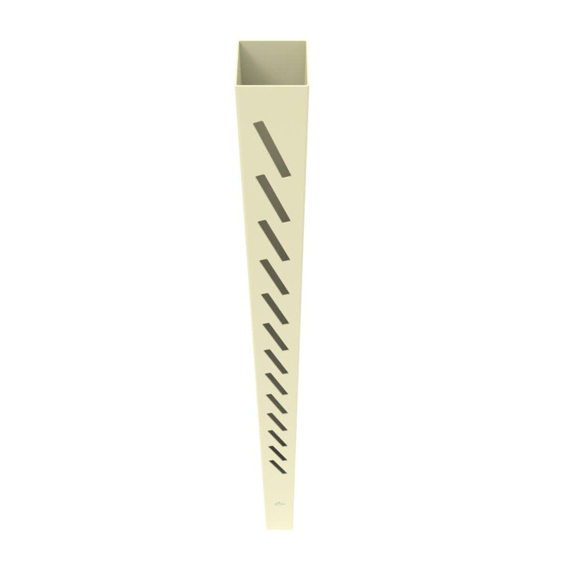 Sand Vinyl Louvered 6-in x 6-in x 102-in Corner Fence Post