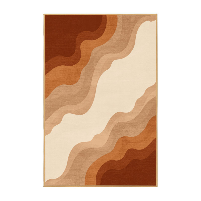 Tapis brun moelleux moelleux et moelleux de couleur himrod - reliure brun clair, 7 x 9