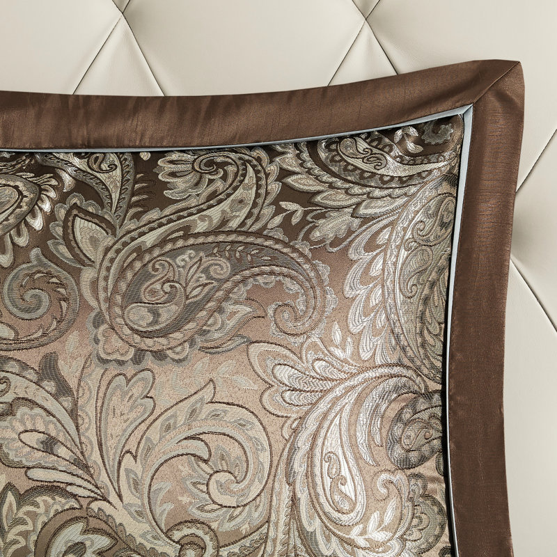 Édredon pour grand lit 12 pièces avec draps en coton bleu / brun - Profitez d'une nuit de sommeil confortable pour dorloter votre chambre à coucher