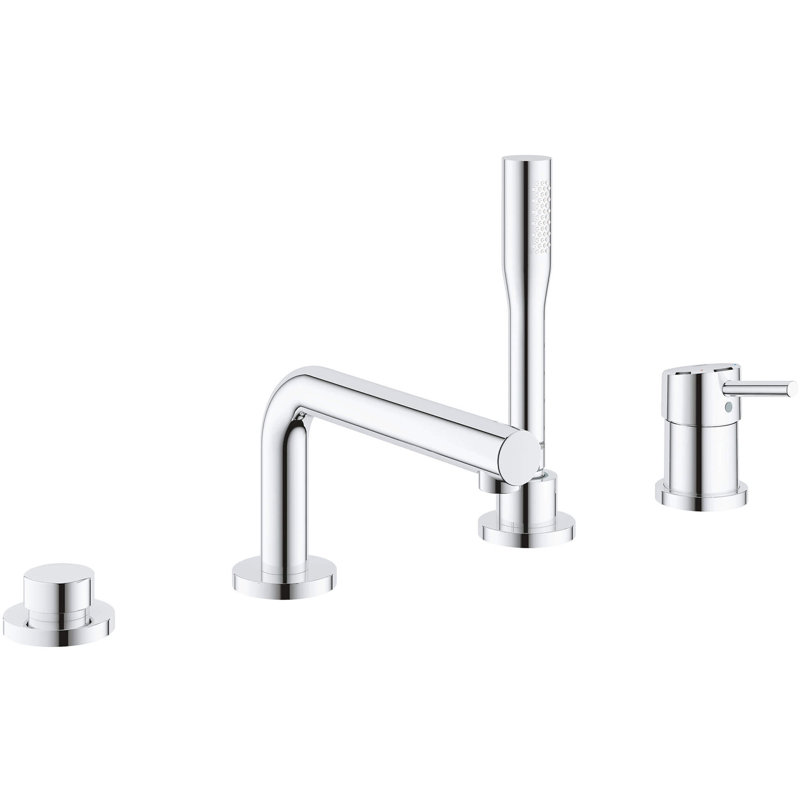 Concetto™ Single Handle Deck Mounted Roman Tub Faucet Trim with Diverter and Handshower, StarLight Chrome