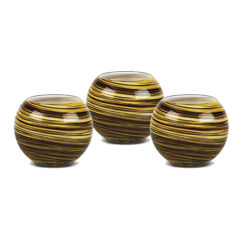 Galaxy 3.8'' H Glass Tabletop Votive Holder, Brown