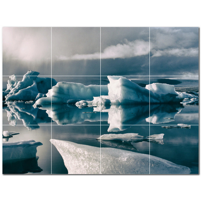 Murale en céramique satinée Glacier Photo 12 po x 12 po
