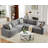 112" L-Shaped Sectional Sofa With Sloped Arm Design-Linen-1341205307