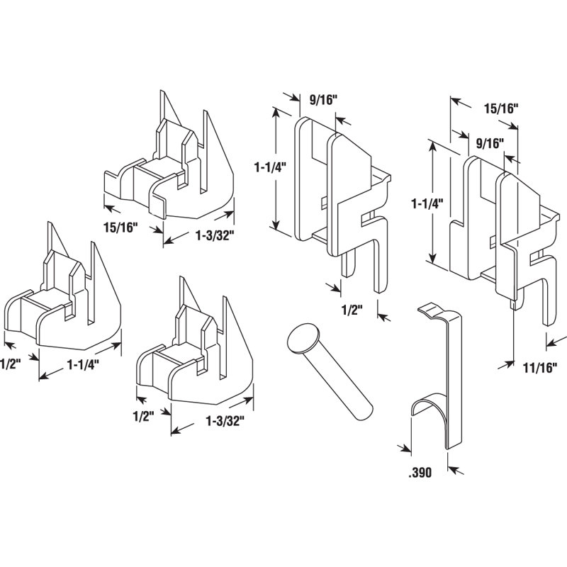 Sash Balance End Guide Kit, Most Common Tops and Bottom Guides (1 Set)
