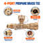 Adaptateur de propane en T à 4 ports Flame King