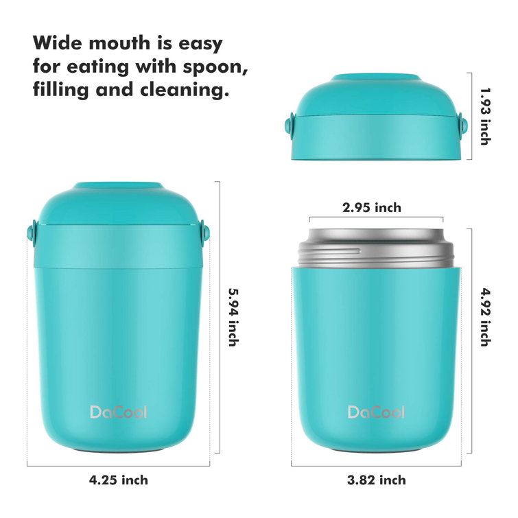 DaCool Kids Thermos with Handle Spoon for Hot Cold Food 16 OZ Insulated  Food Jar Food Thermos for Lunch Soup Leakproof Vacuum Stainless Steel Keep