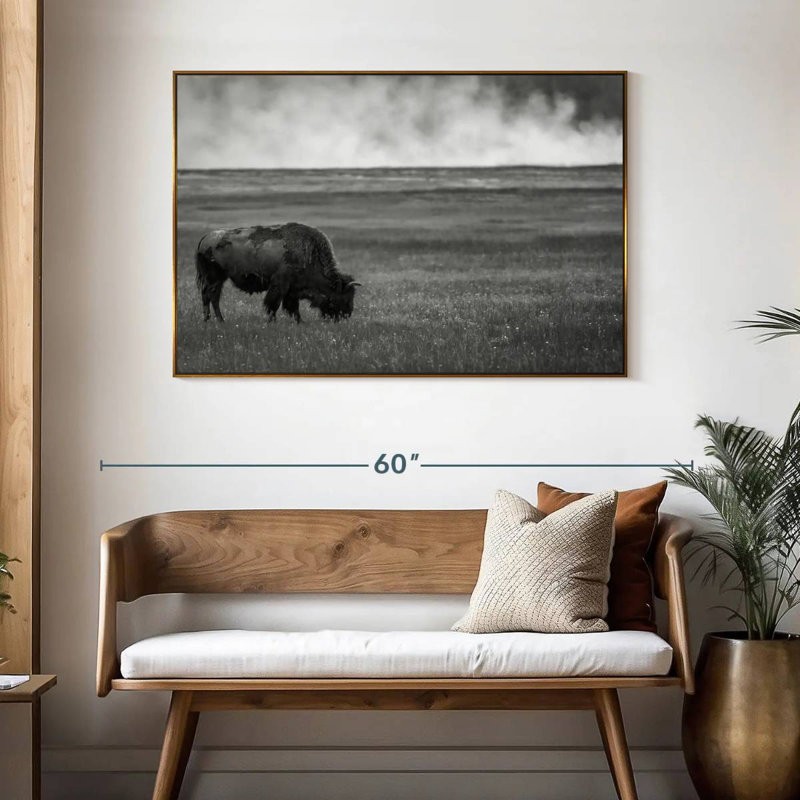 Parc national de Yellowstone, 46 po x 31 po, Cadre flottant doré