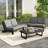 Polett Complete All-Weather Solid Teak Wood 4-Person Outdoor Patio Conversation Set with Water-Resistant Cushions and Coffee Table-141768155-160992685