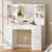 Camyla Makeup Vanity Table with LED Lighted Mirror, Power Outlet, Drawers,Shelves,5 Jewelry Hooks-306265237-276616923