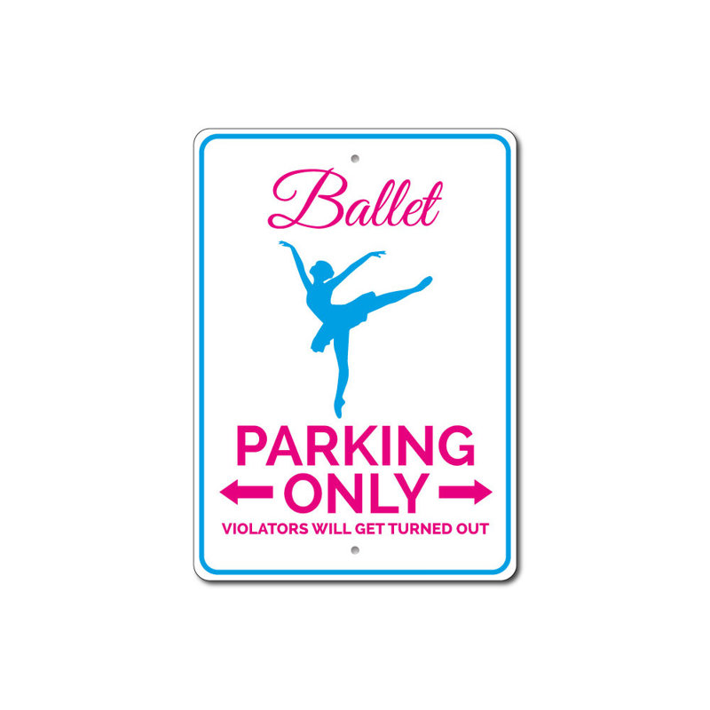 Enseigne de ballet en aluminium, H 12 po x l 18 po x P 0,06 po