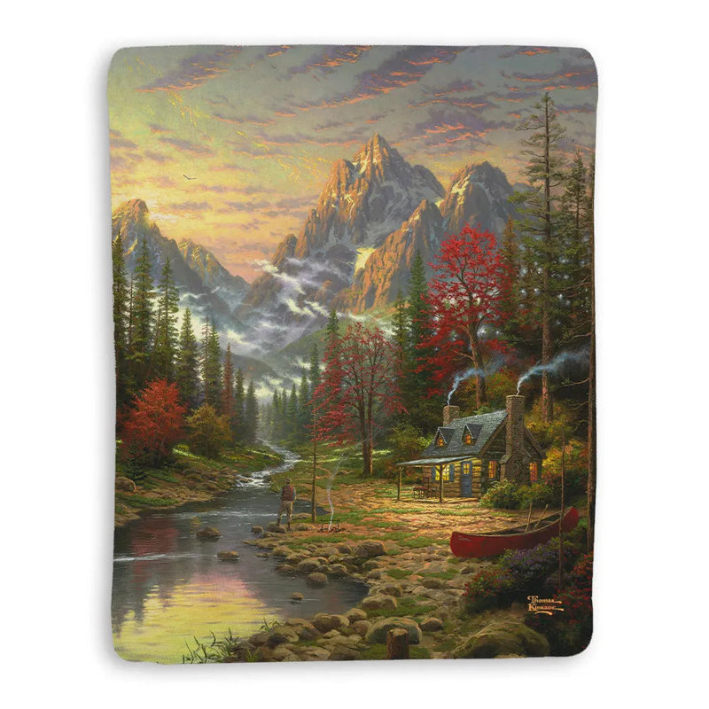 Jeté en sherpa Thomas Kinkade The Good Life