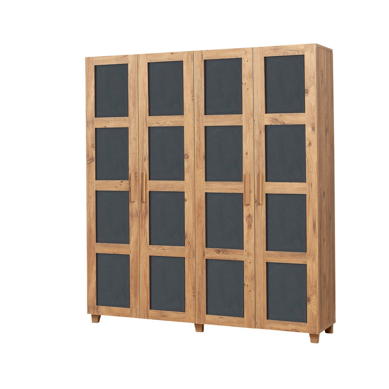 Frieder 4 Door Manufactured Wood Wardrobe, Brown/Anthracite