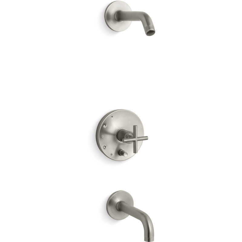 Purist Shower Faucet, Vibrant Brushed Nickel, Cross