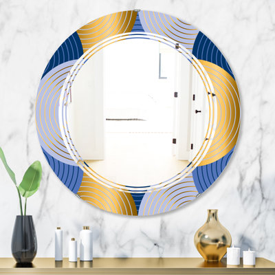 Miroir mural sans cadre à trois vagues modernes de luxe