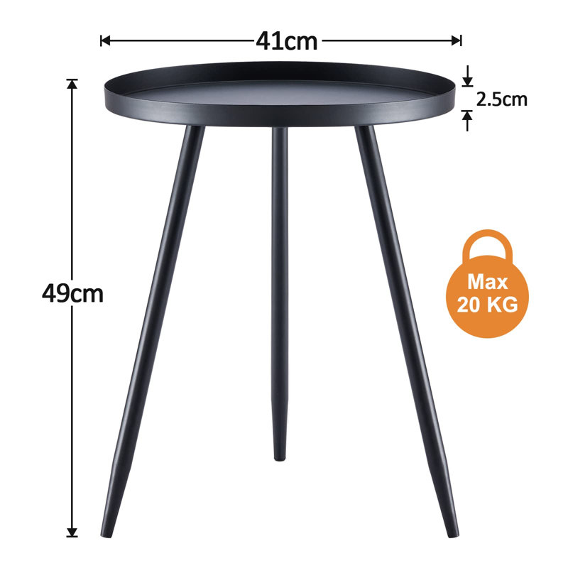 Floodwood Tray Top End Table, Black