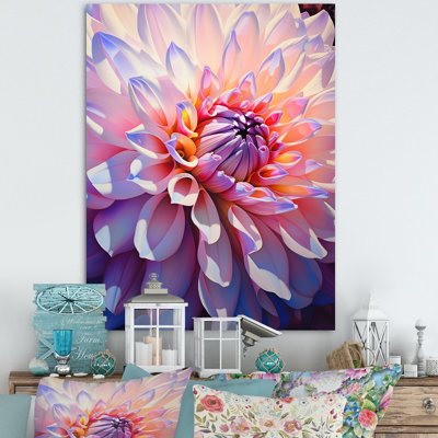 Violet Dahlia Bloom On Sunrise I, reproduction d'art sur toile