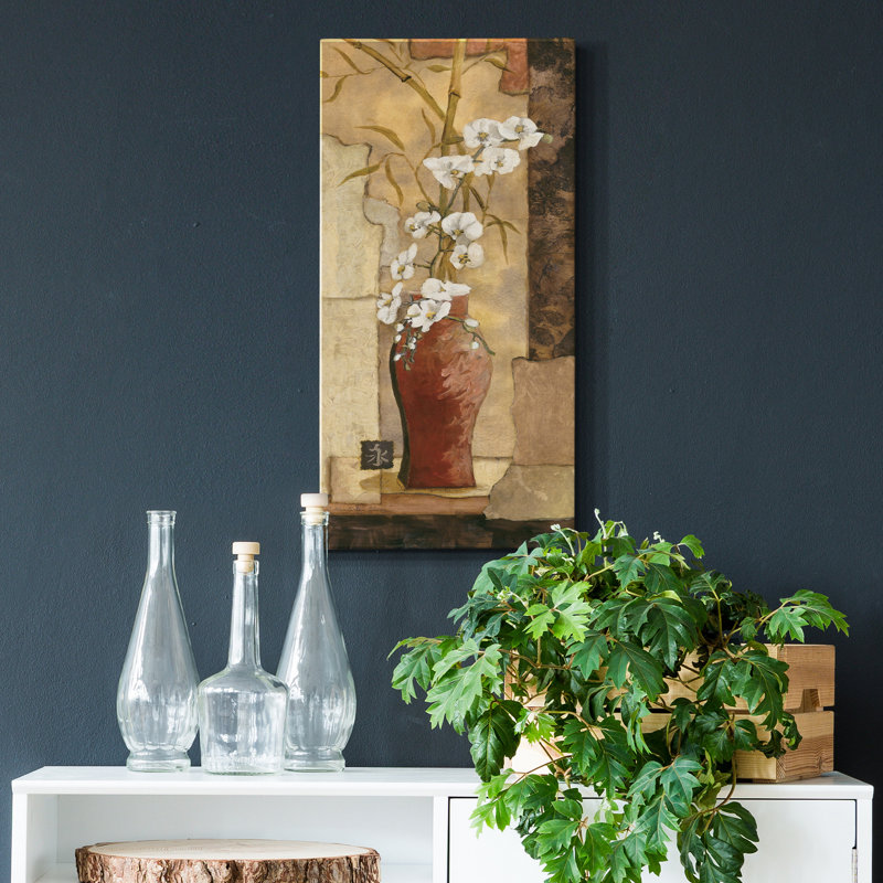 Mandarine I - peinture sur toile tendue, H 16 po x l 8 po x P 1 po