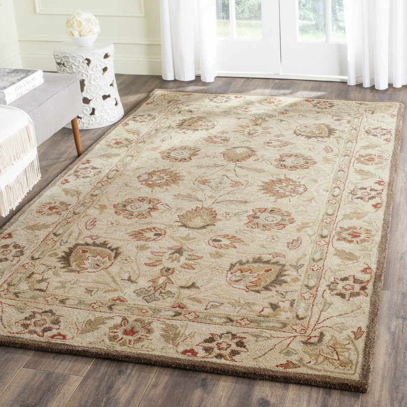 Tapis oriental en laine touffeté à la main Armintha, Rectangle 4 pi x 6 pi