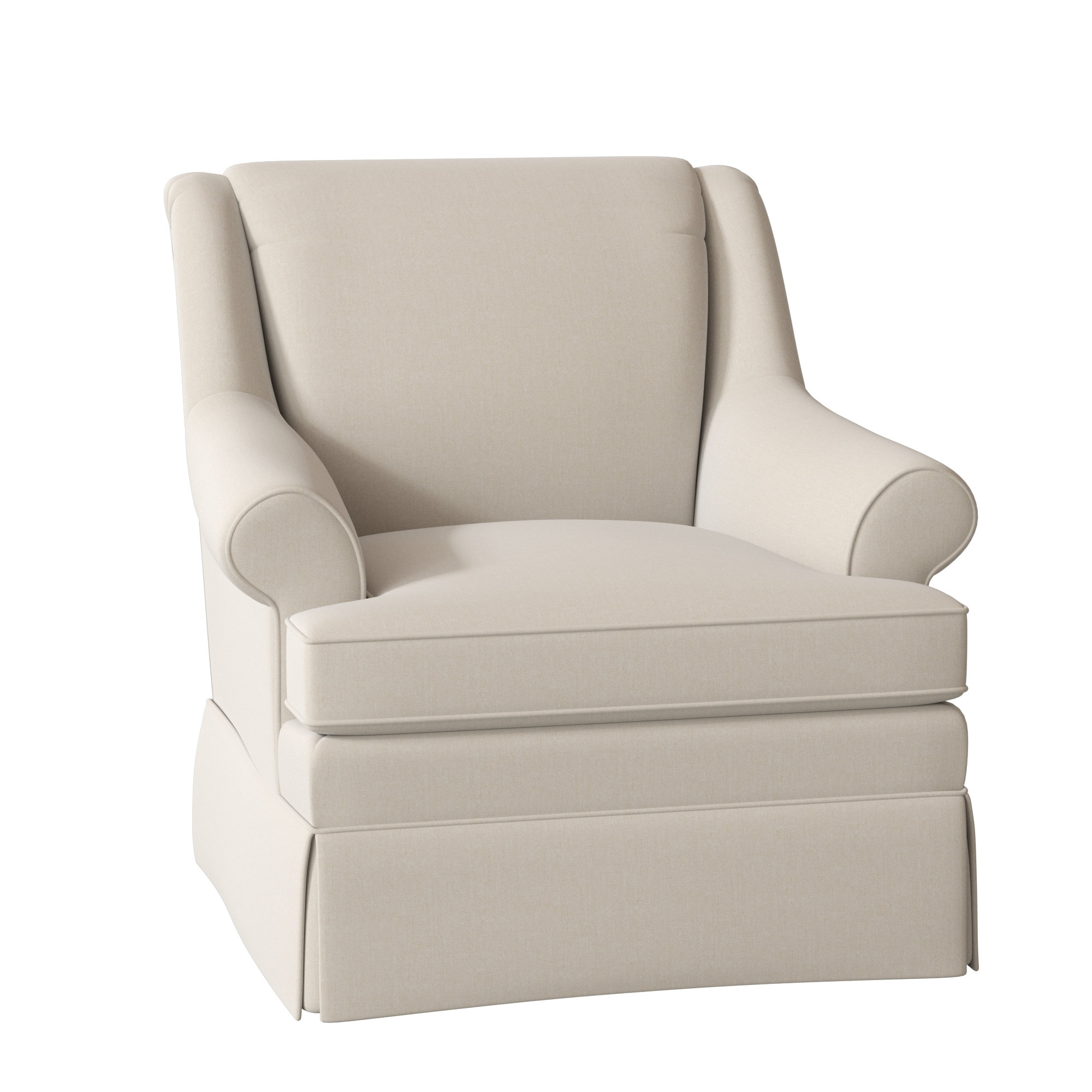 Eliana Upholstered Armchair, No, Handsome 31 White Performance Twill