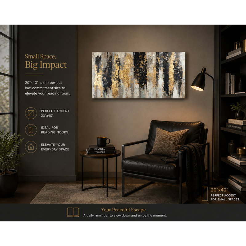  Art urbain sur toile abstraite urbaine, H 20 po x l 40 po x P 1,5 po