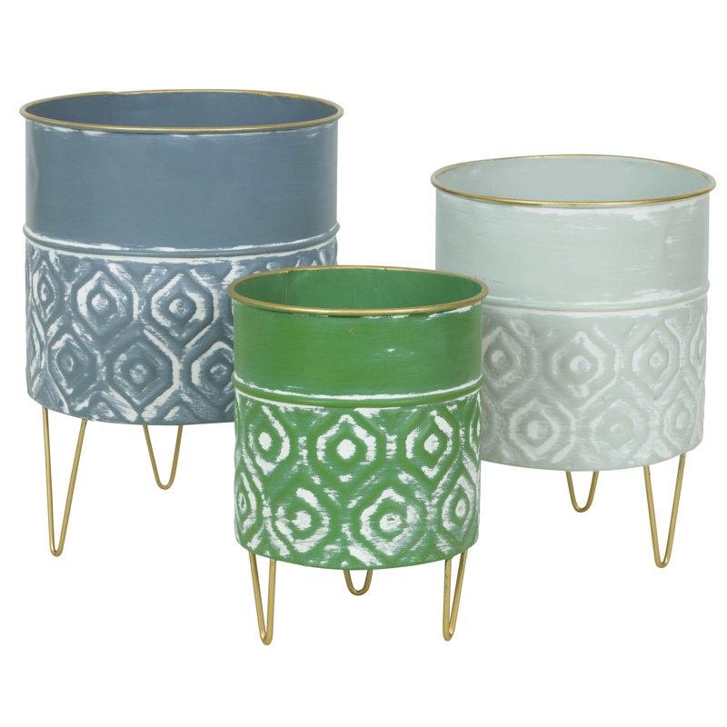 Ensemble de pots à fleur d'intérieur modernes en métal Laurent