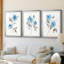 Bleu esquissé I - Impression encadrée sur mesure de qualité supérieure - 3 pièces-1300814571-1300814573