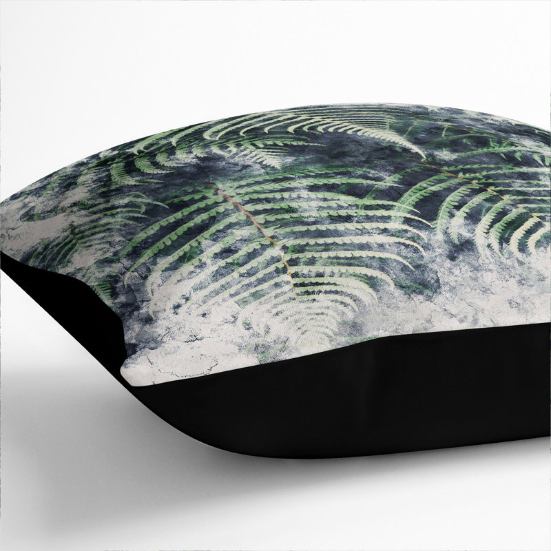 Fern Leaves Vol.1 Watercolour Scatter Cushion, Black, 55cm H x 55cm W x 20cm D