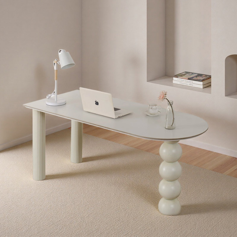 Bureau d'écriture French Rocky, H 29,52 po x l 70,86 po x P 31,49 po, Blanc