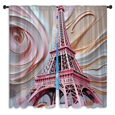 Rideaux de fenêtre Tour Eiffel obscurcissant et obscurcissant - 2 panneaux