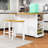 Cheryllynne 3-Piece Kitchen Island Set with Built-in Charging Station, Expandable Countertop and Two Bar Stools-1158647970
