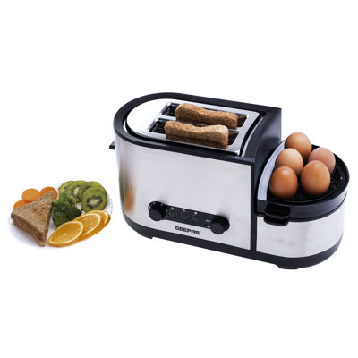 2 Slice Toaster incl Egg Poacher and Mini Frying pan
