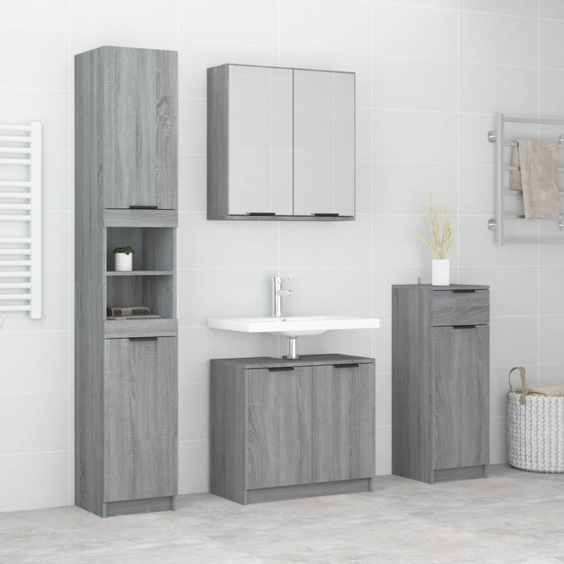 Heylin Wall Bathroom Cabinet, Grey Sonoma