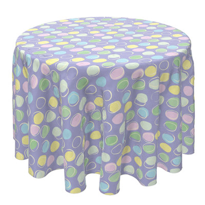 Round Geometric Cotton Twill Tablecloth