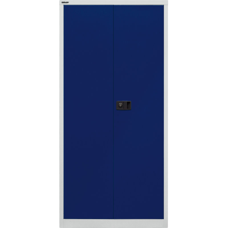 Universal 2 Door Storage Cabinet, White/Blue, 195cm H x 91.4cm W x 40cm D, Lacquered finish