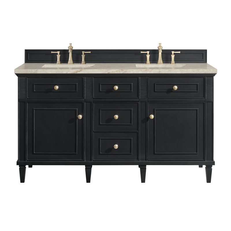 Lorelai 60'' W Double Vanity, Black Onyx, Tajnar Eclos