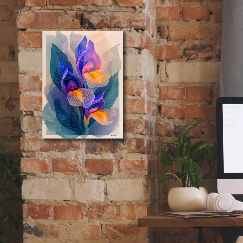 Art mural sur toile Winston Porter «Abstract Iris» par Momart, H 16 po x l 12 po x P 0,75 po