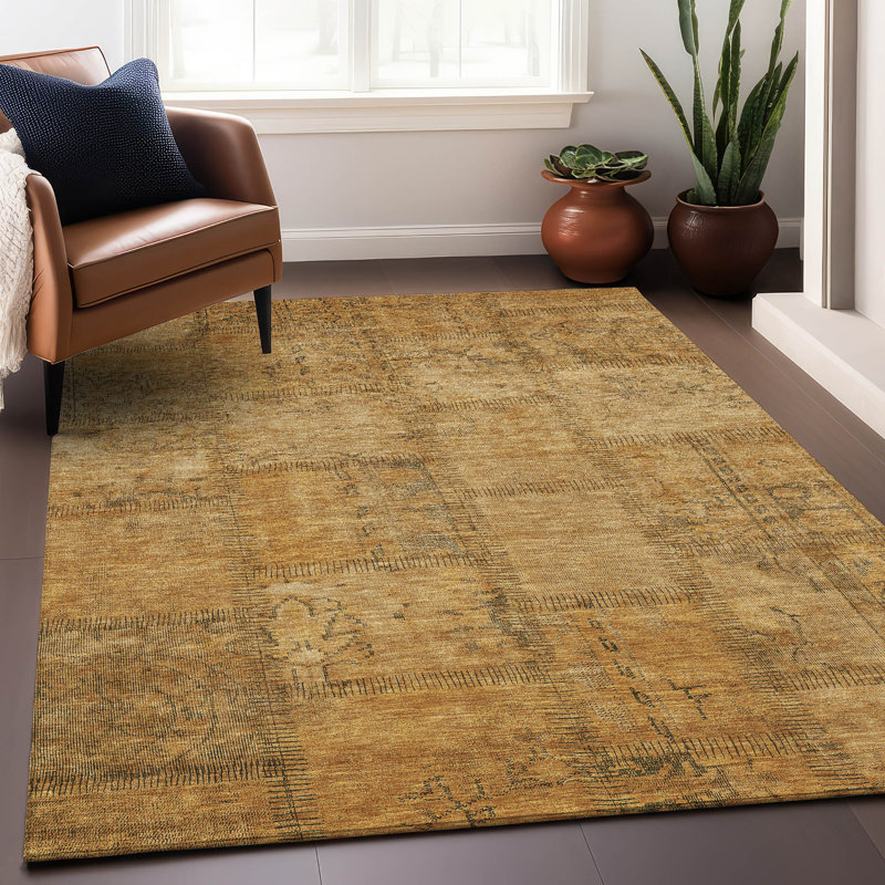 Tapis en cuivre Prisco lavable à la machine de qualité supérieure, Rectangle 10 pi x 14 pi